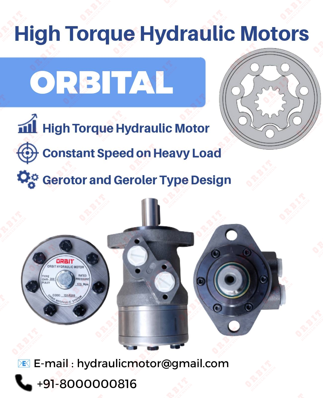 OMS - White Hydraulic Motor for Construction Equipment Application